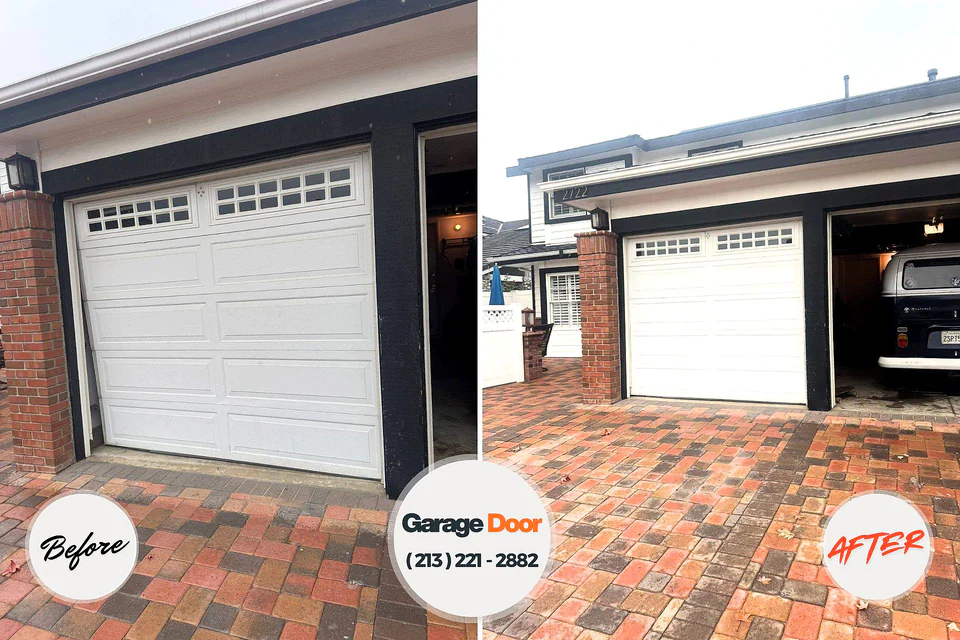 Before and after: garage door repair Hamilton County